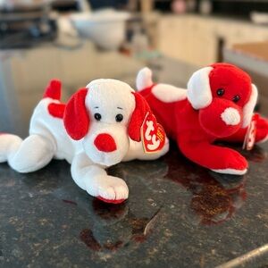 Set of TY Beanie Baby Puppy Dog Valentine’s Day Gift plush SUGAR PIE HONEY BUN